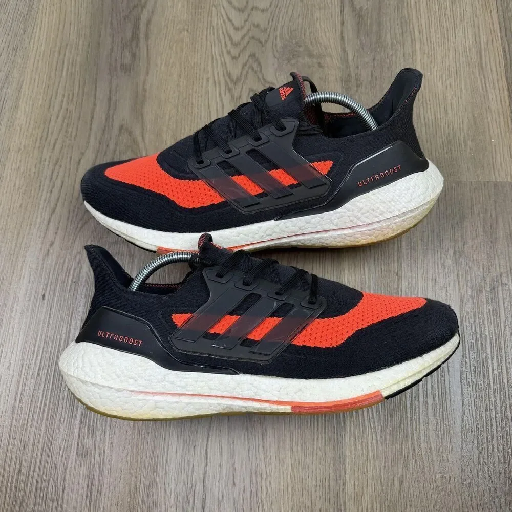 Adidas Ultraboost Shoes Mens Size 10.5 Black Red Running Athletic Sneakers